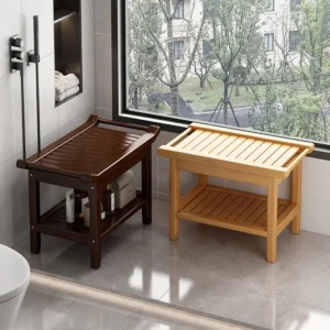 Bathroom stool, bath stool, Nanzhu bath stool, non-slip and waterproof, shoe change stool
