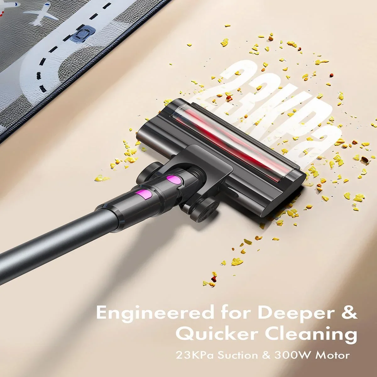 Homeika Cordless Vacuum Cleaner,23KPa 48mins Powerful Suction Vacuum LED Display,Lightweight Stick for HardFloor/Carpet/Pet Hair - Image 3