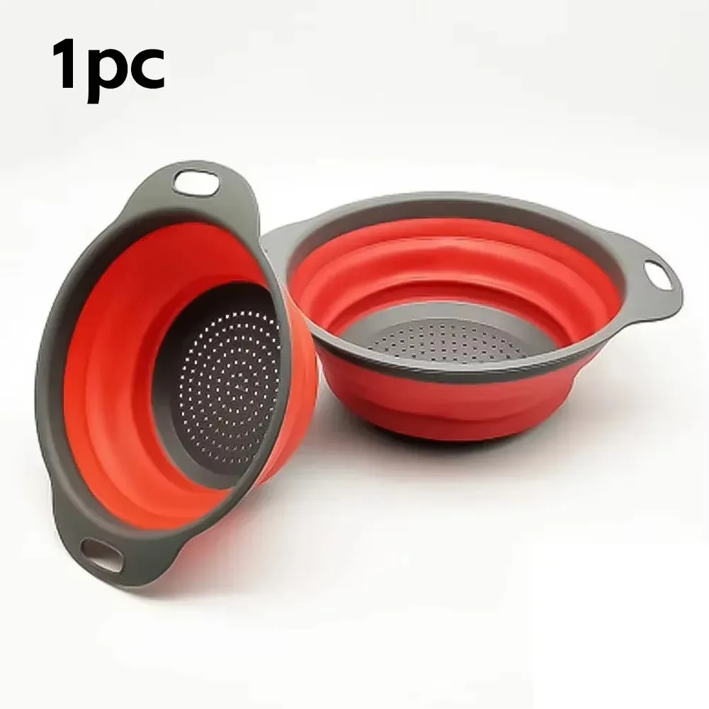 Silicone Folding Drain Basket Fruit Vegetable Washing Basket Foldable Strainer Colander Collapsible Drainer Kitchen Storage Tool - Image 7