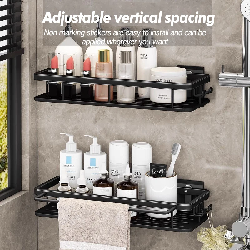Bathroom Storage Rack Stainless Steel Anti Rust Storage Shower Rack Suction Cup Storage Rack Household Storage Appliances - Image 2