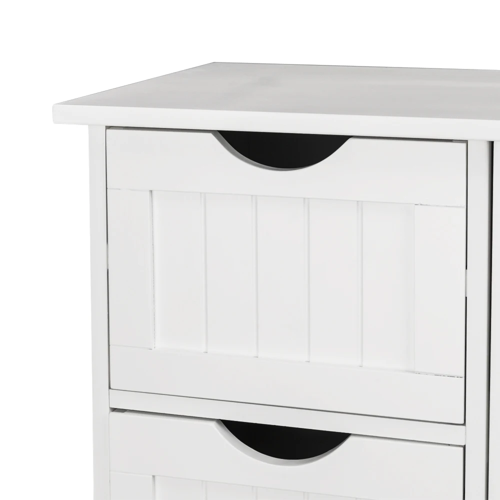 Single Door Bathroom Storage Cabinet with 4 Drawers White - Image 2