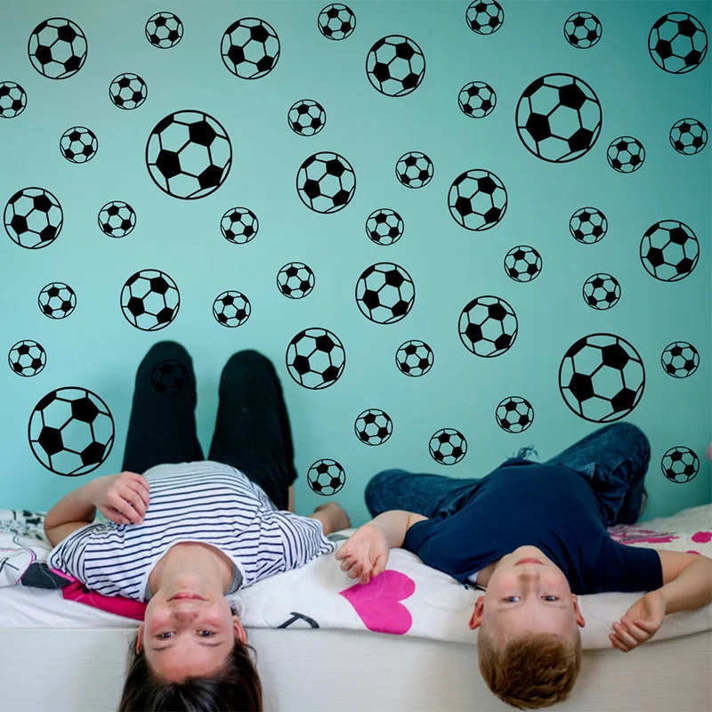 43Pcs/set Personalized Football Soccer Ball Wall Sticker Sports Boys Bedroom Art Vinyl Wall Sticker For Kids Rooms Nursery Decor - Image 5