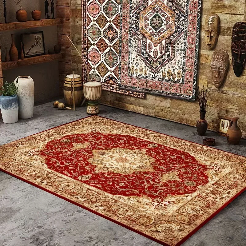 Persian American Retro Carpet Large Area Living Room Decoration Home Ethnic Style Bedroom Rug Cloakroom Lounge Soft Mat Washable - Image 4