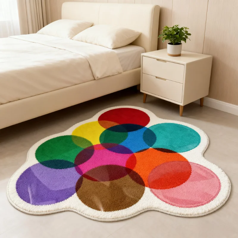 Luxury Carpets for Living Room Dopamine Bedroom Decor Irregular Carpet Creative Colorful Bedside Floor Mat Fluffy Soft Plush Rug - Image 7