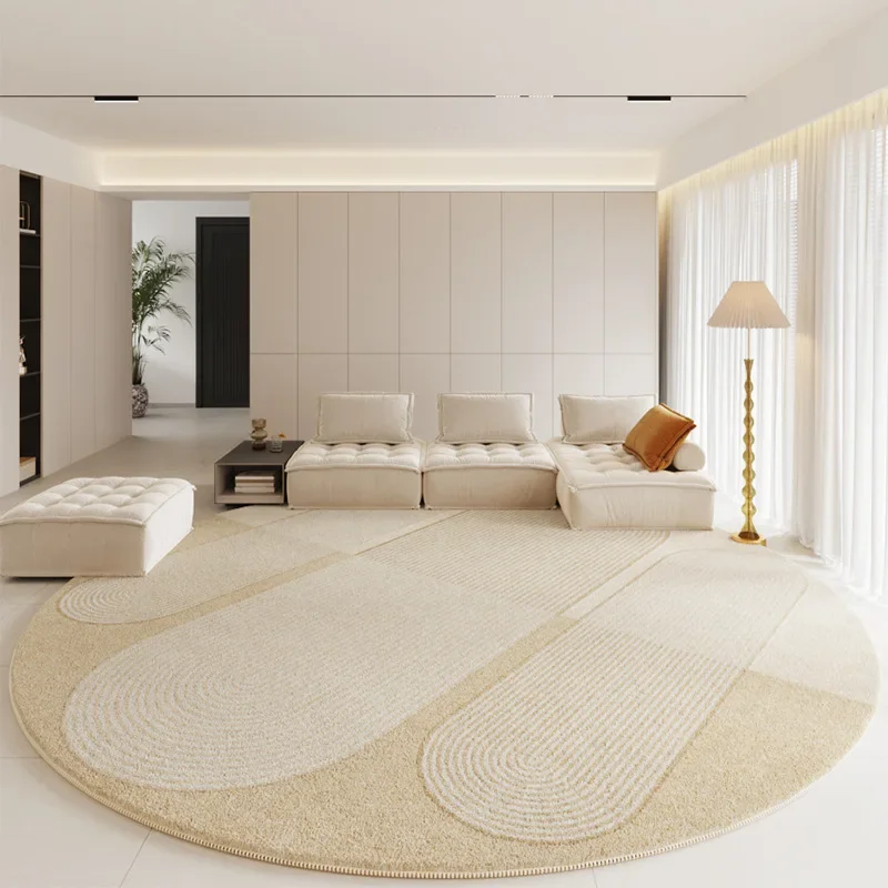 Modern Rugs for Bedroom Fluffy Soft Lounge Rug Thick Cloakroom Round Floor Mat Cream Living Room Decoration Anti-slip Carpet - Image 8