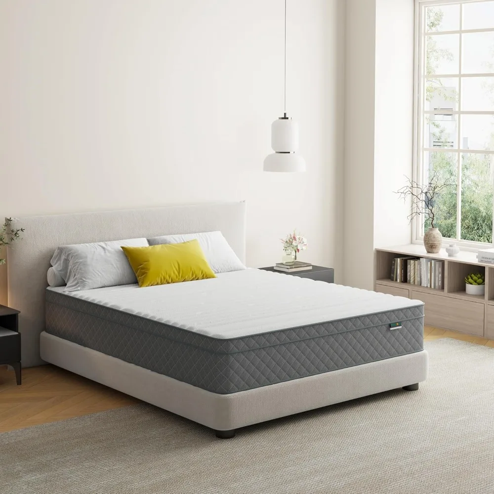 12 inch Queen Mattress, Cooling-Gel Memory Foam and Pocket Spring Hybrid Mattress, Medium Firm Feel, Mattresses in a Box - Image 3