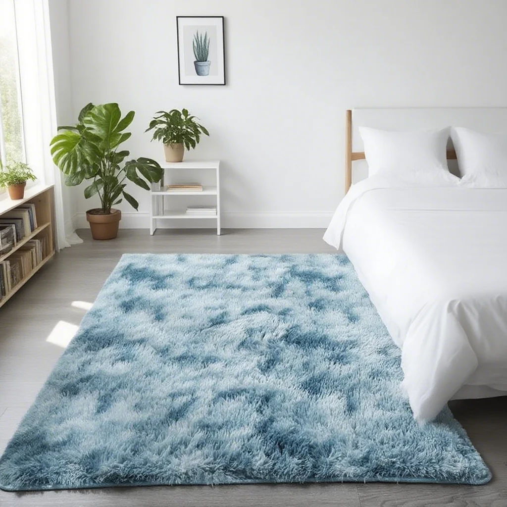 Shaggy Area Gray Rug For Living Room Super Soft Long Pile Bedroom Carpet Non-Slip Children's Home Decor Fluffy Bedside Floor Mat - Image 14