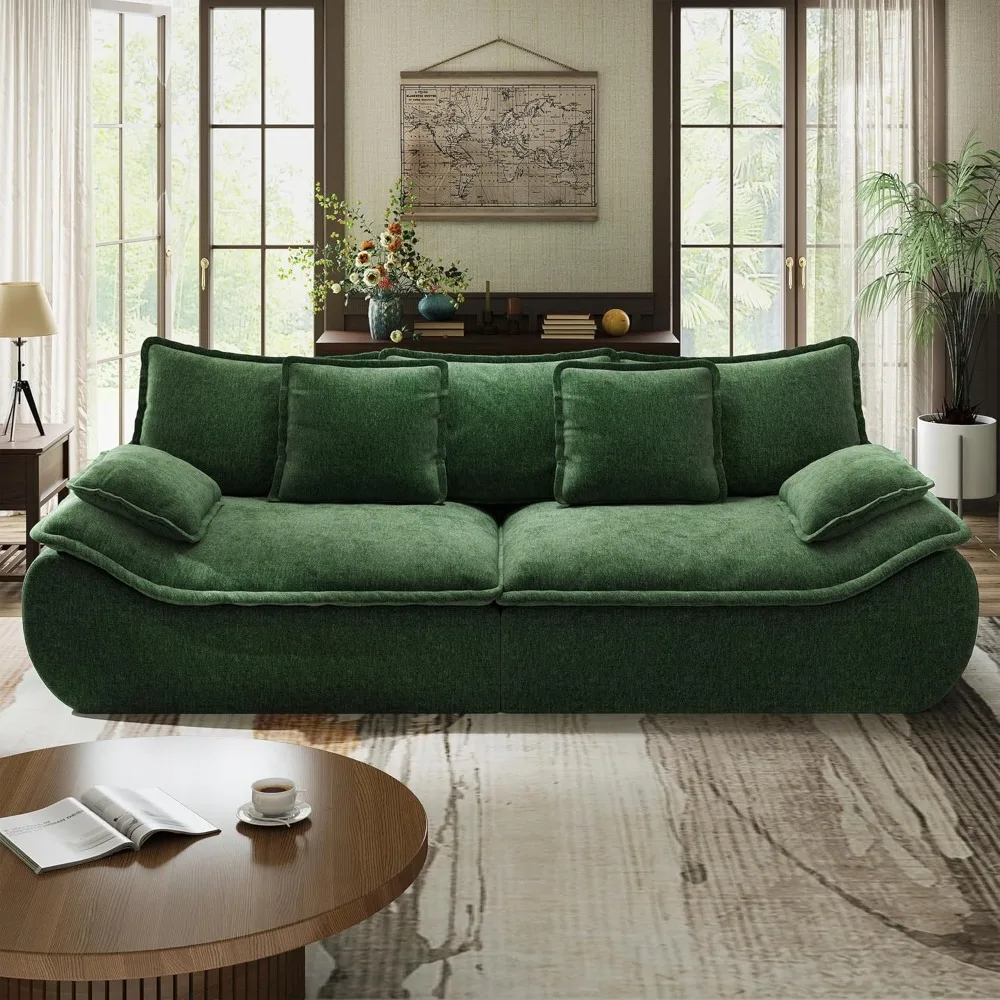 Sofa Couches 2-Seater Modular Sectional Sofa, 89''Comfy Loveseat with Throw, Deep Seat Small Sofa for Small Space