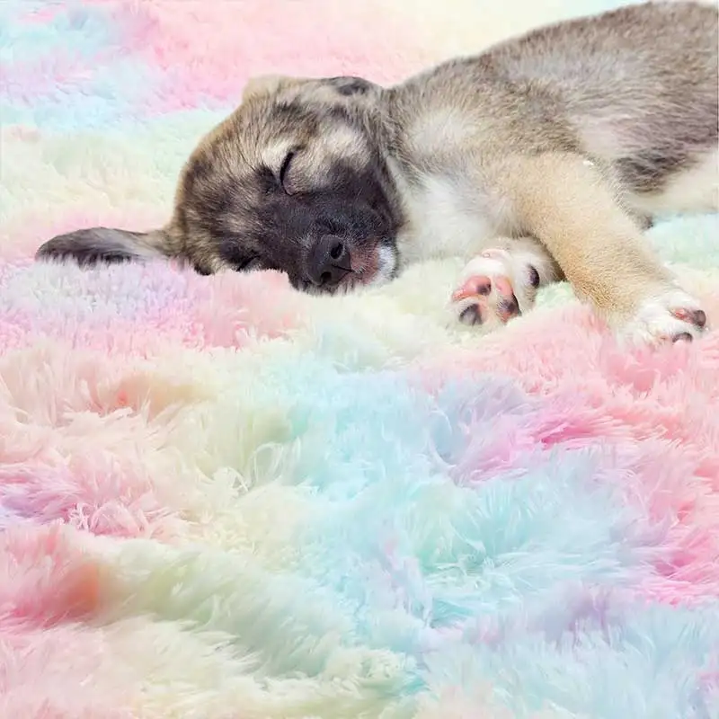 60/80/100/120/140/160 Round Rug Rainbow Fluffy Soft Area Rugs for Kids Girls Room Plush Shag Carpet Cute Circle Bedroom Decor - Image 2