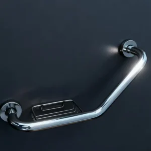 Bathroom Shower Angled Grab Bar Safety Rail, Bathtub Grip Toilet Handrail Arm Safe-Grip Bar for Elderly Helping