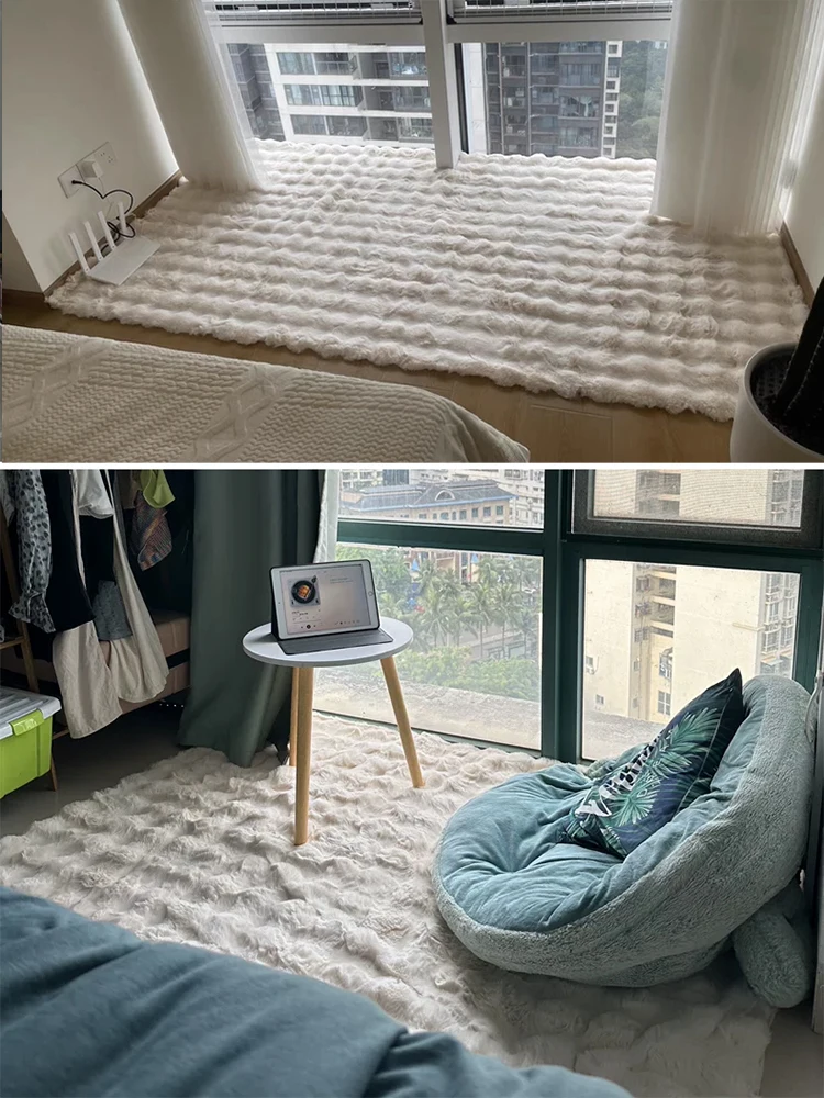 Bubble Plush Carpet For Home Decor Imitation Rabbit Hair Balcony Cushion Kids Living Room Faux Fur Rug Girl Bedroom Foot Mat - Image 2