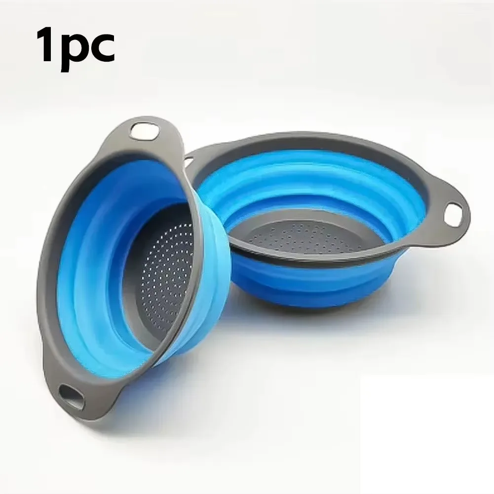 Silicone Folding Drain Basket Fruit Vegetable Washing Basket Foldable Strainer Colander Collapsible Drainer Kitchen Storage Tool - Image 9