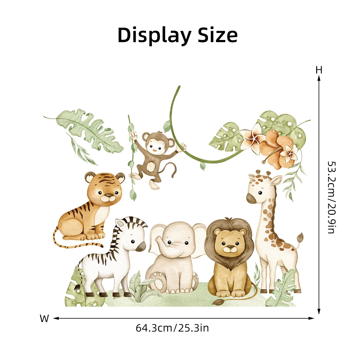 Cartoon Animal Monkey Wall Stickers for Kids Room Baby Room Background Wall Decor Wall Decals Nursery Kindergarten Wallpaper - Image 5