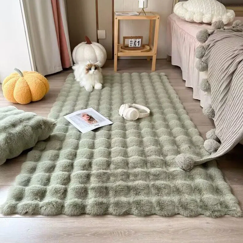 Bubble Plush Carpet For Home Decor Imitation Rabbit Hair Balcony Cushion Kids Living Room Faux Fur Rug Girl Bedroom Foot Mat - Image 12