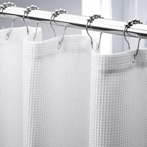 Minghe Fabric Shower Curtain,Heavy Duty Cloth Bathroom Shower Curtain,Polyester Shower Curtain Waffle 230 gsm