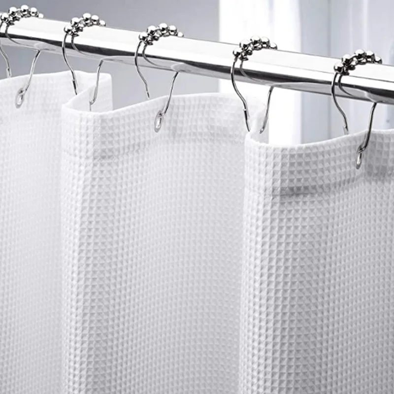 Minghe Fabric Shower Curtain,Heavy Duty Cloth Bathroom Shower Curtain,Polyester Shower Curtain Waffle 230 gsm