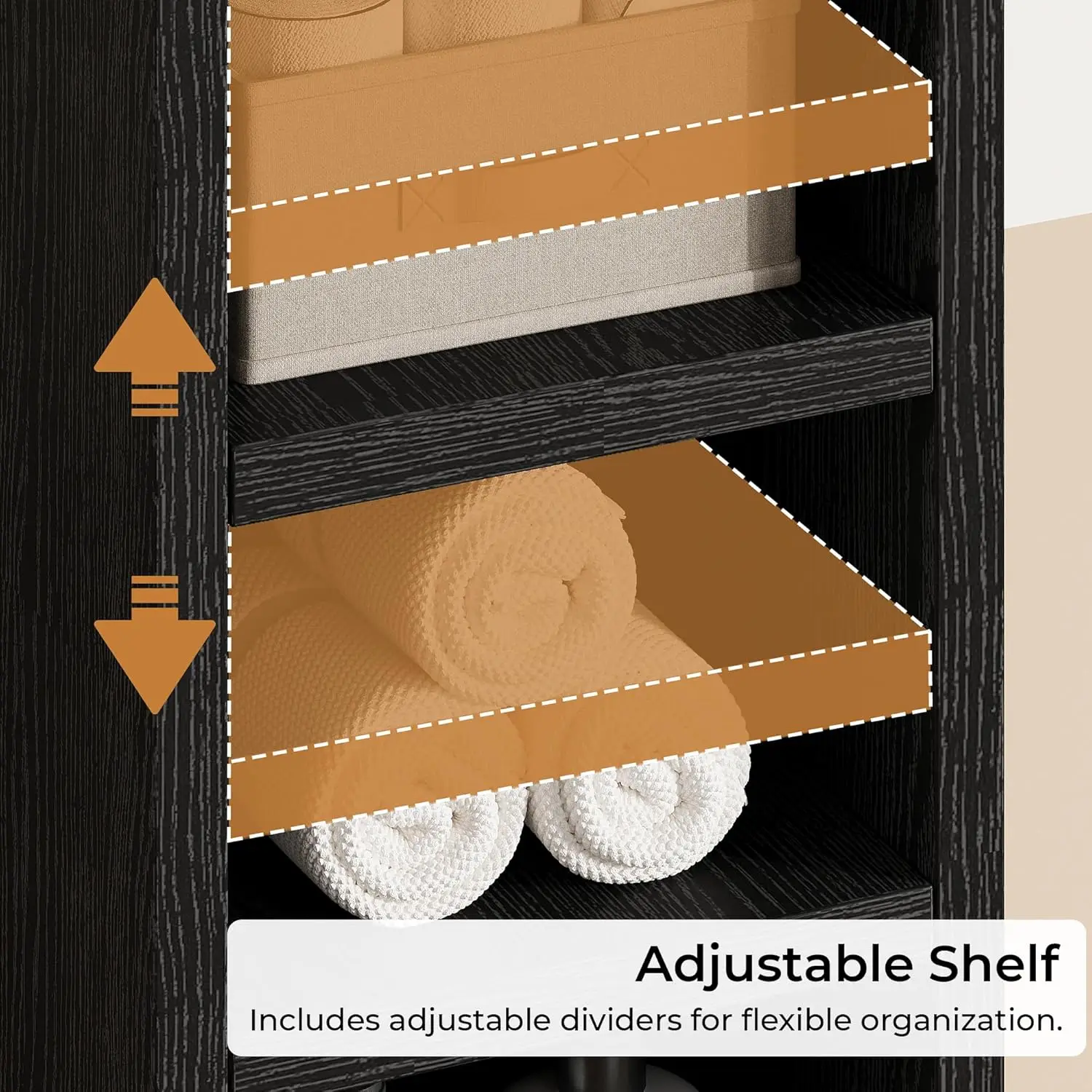 IRONCK Bathroom Storage Cabinet, 70.9 Inch Tall Bathroom Cabinet with Doors, Narrow Storage Organizers with Adjustable Shelf - Image 4