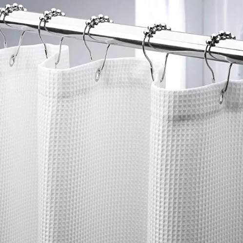 Minghe Fabric Shower Curtain,Heavy Duty Cloth Bathroom Shower Curtain,Polyester Shower Curtain Waffle 230 gsm - Image 7