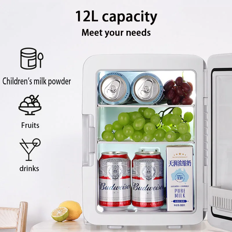 12L Portable Mini Refrigerator Student Dormitory Heating And Cooling Cosmetics Car Home Dual-Use Refrigeration And Preservation - Image 3