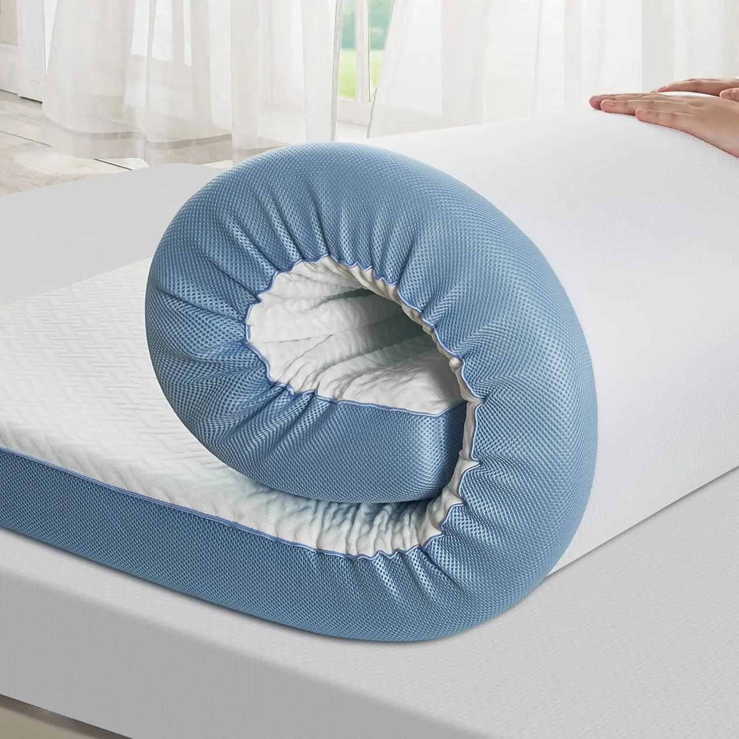 4 Inch Firm Mattress Topper Queen Size 60x80 Inch Extra Support, Gel-Infused High-Density Memory Foam Mattress Bed Topper for Pa