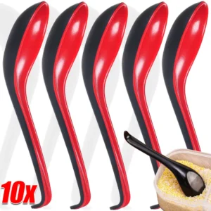 1/5/10pcs Mighty Porcelain Anti-Shock Spoons Japanese Rice Spoon Dumplings Porridge Soup Spoon Restaurant Bar Kitchen Cutlery