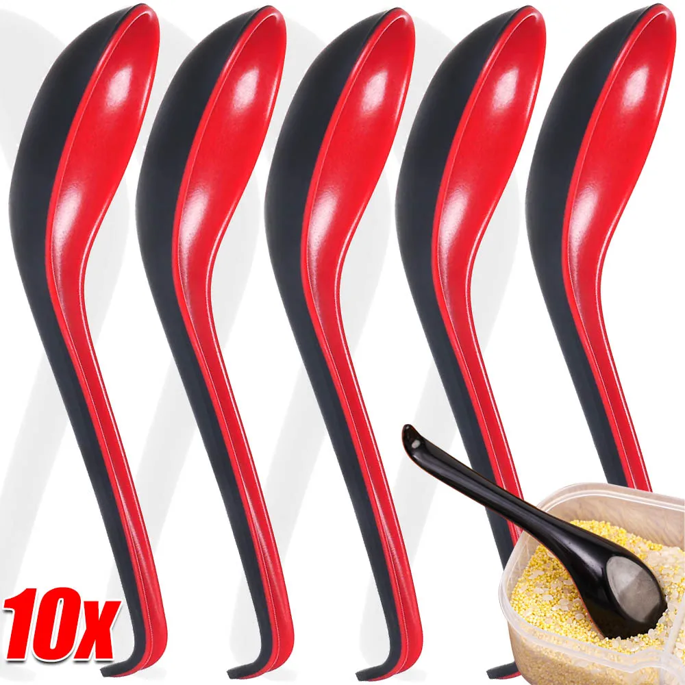 1/5/10pcs Mighty Porcelain Anti-Shock Spoons Japanese Rice Spoon Dumplings Porridge Soup Spoon Restaurant Bar Kitchen Cutlery