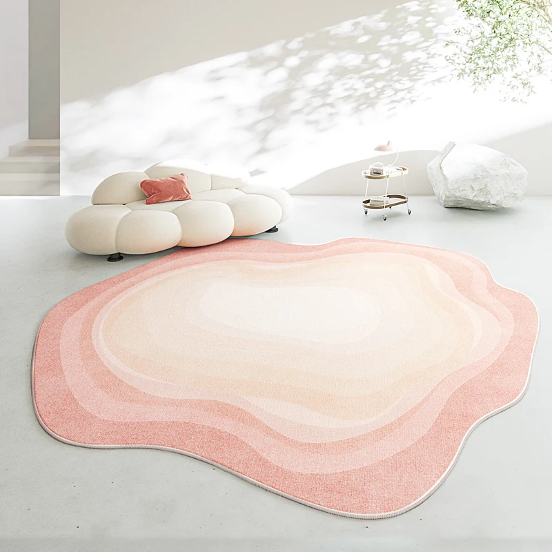 Irregular Plush Lounge Rug Nordic Style Carpets for Living Room Thick Cloakroom Gradient Carpet Light Luxury Bedroom Decor Mat - Image 3