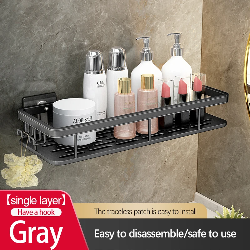 Bathroom Storage Rack Stainless Steel Anti Rust Storage Shower Rack Suction Cup Storage Rack Household Storage Appliances - Image 20