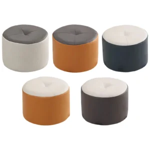 Small Foot Stool Ottoman Footrest Round Decorative Stool for Bedroom Entrance Apartment Kids Chair Living Room Shoe Stool