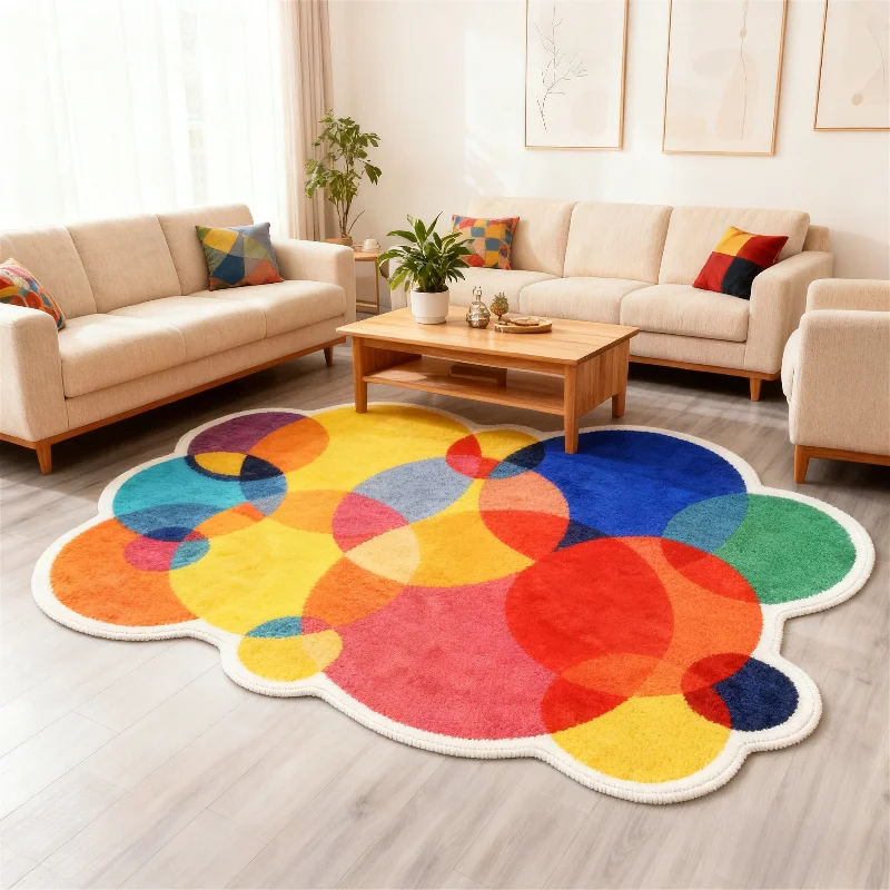 Luxury Carpets for Living Room Dopamine Bedroom Decor Irregular Carpet Creative Colorful Bedside Floor Mat Fluffy Soft Plush Rug - Image 8