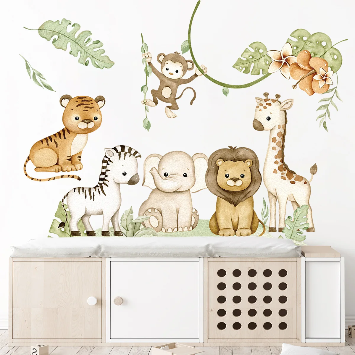 Cartoon Animal Monkey Wall Stickers for Kids Room Baby Room Background Wall Decor Wall Decals Nursery Kindergarten Wallpaper - Image 2