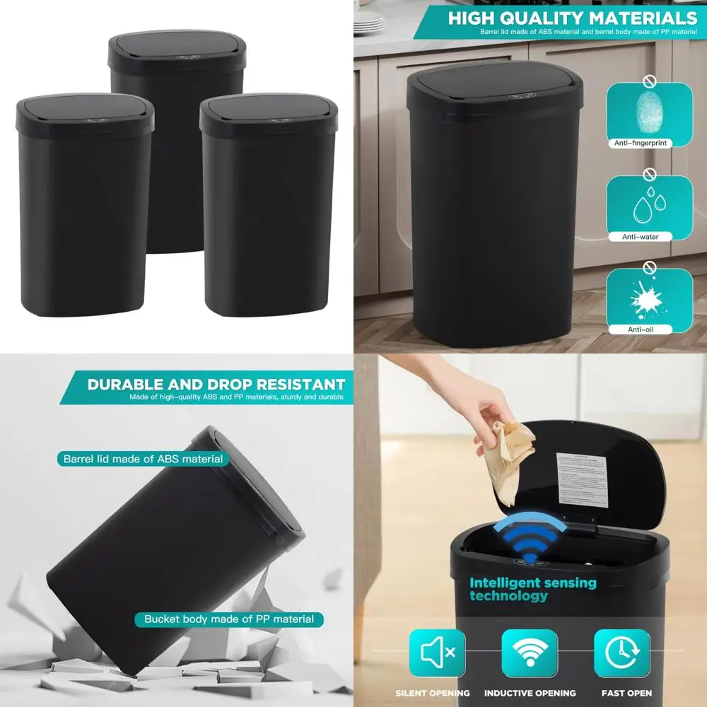 Automatic Touch-Free Motion Sensor 13 Gallon High-Capacity Kitchen Trash Can with Lid for Easy Garbage Disposal - Image 2