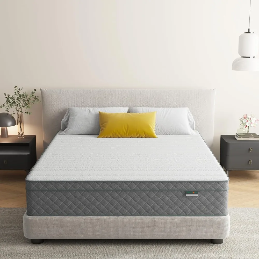 12 inch Queen Mattress, Cooling-Gel Memory Foam and Pocket Spring Hybrid Mattress, Medium Firm Feel, Mattresses in a Box