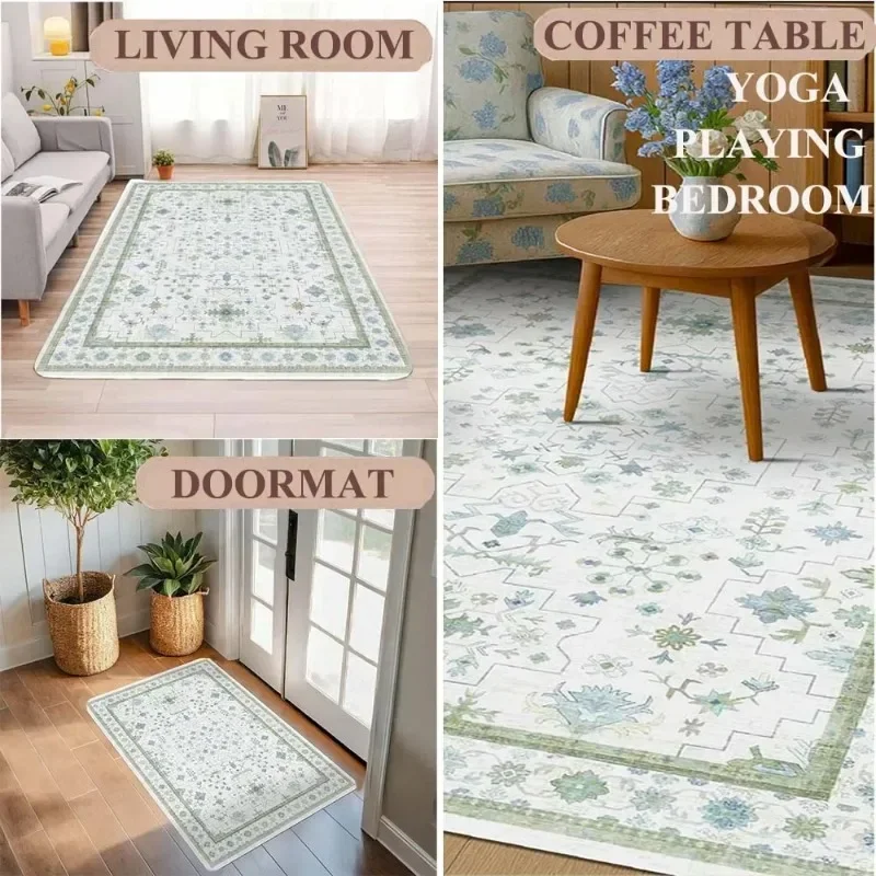 Retro Pattern Printed Carpet for Living Room Carpet Household Sofa Table Anti-slip Carpet Large Area Rugs Polyester Home Decor - Image 6