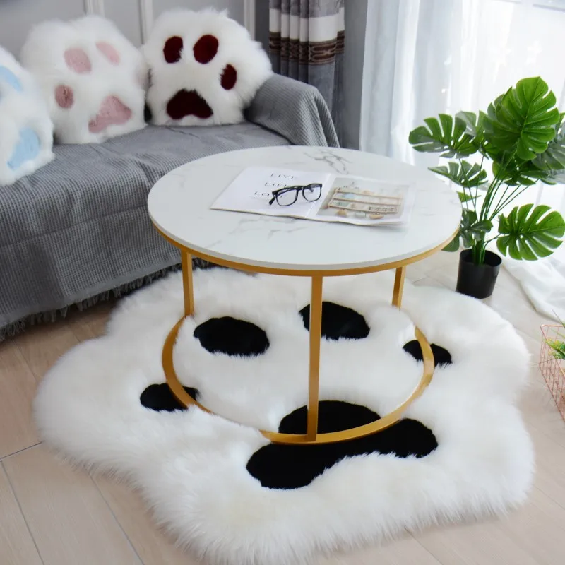 Lovely Cat Paw Pattern Soft Plush Carpet Home Rugs and Carpets for Home Living Room - Image 6