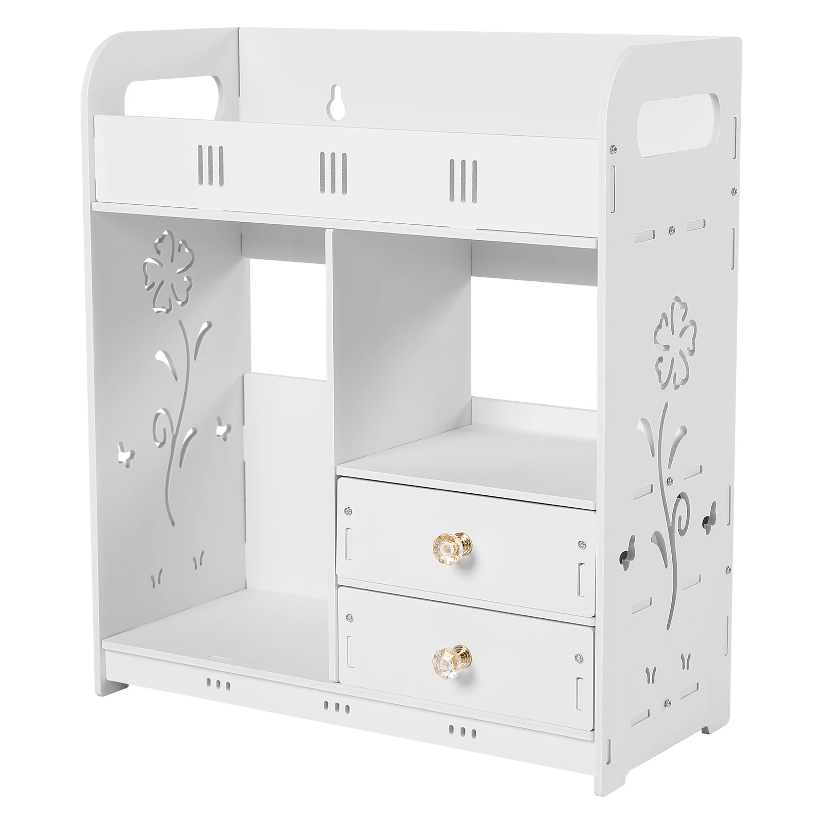 Wall-Mounted Bathroom Cabinet with 2 Drawers, White Bathroom Organizer Shelf for Storage, for Bathroom, Bedroom, 38*18*43cm - Image 3