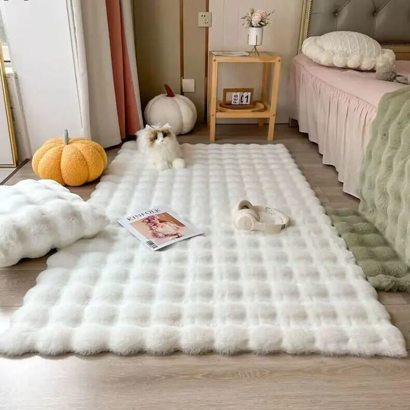 Bubble Plush Carpet For Home Decor Imitation Rabbit Hair Balcony Cushion Kids Living Room Faux Fur Rug Girl Bedroom Foot Mat - Image 7