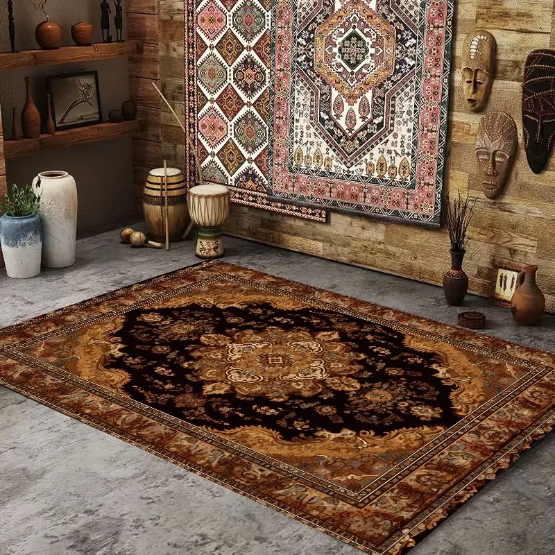 Persian American Retro Carpet Large Area Living Room Decoration Home Ethnic Style Bedroom Rug Cloakroom Lounge Soft Mat Washable - Image 3