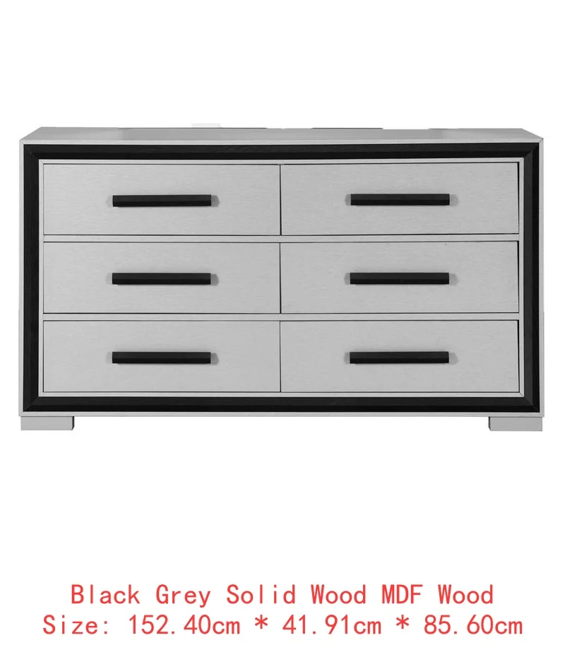 5PC King Bedroom Set – Grey & Black Design - Image 24