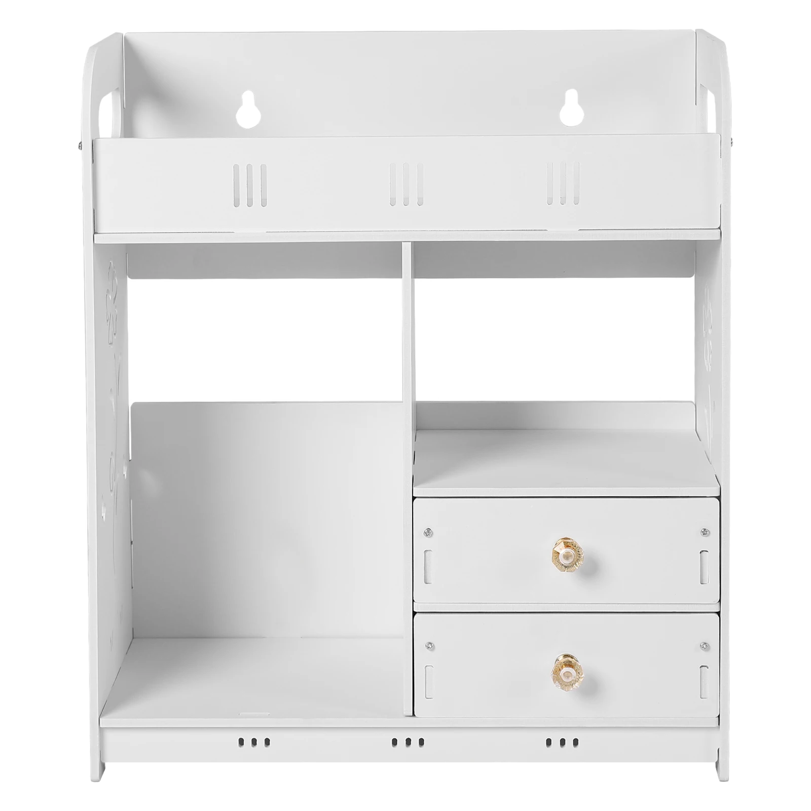 Wall-Mounted Bathroom Cabinet with 2 Drawers, White Bathroom Organizer Shelf for Storage, for Bathroom, Bedroom, 38*18*43cm - Image 4