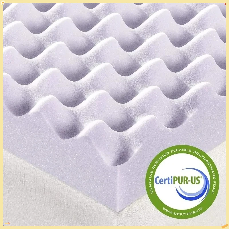 3 Inch Egg Crate Memory Foam Mattress Topper with Soothing Lavender Infusion, Dorm Essentials, Queen - Image 6