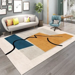Nordic Art Area Rug – Non-Slip Washable Carpet for Living Room, Bedroom & Kitchen, Sofa Table Balcony Floor Mat Home Decor