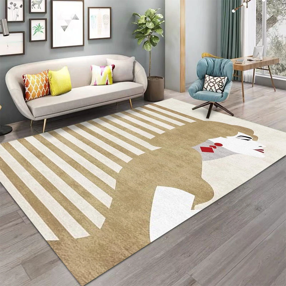 Nordic Art Area Rug – Non-Slip Washable Carpet for Living Room, Bedroom & Kitchen, Sofa Table Balcony Floor Mat Home Decor - Image 5