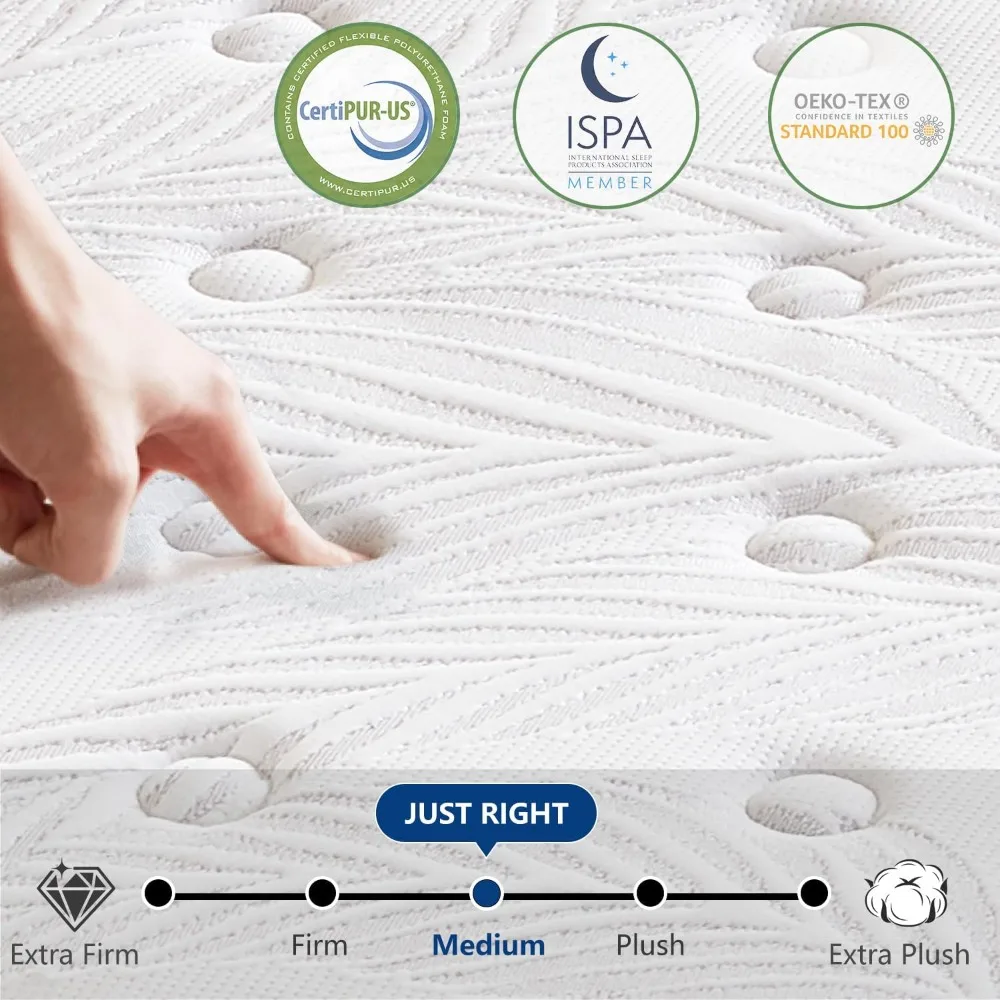 Full Mattress, 14 Inch Hybrid Full Size Mattress in a Box, Pocket Spring and Memory Foam for Pressure Relief, Motion Isolation - Image 4