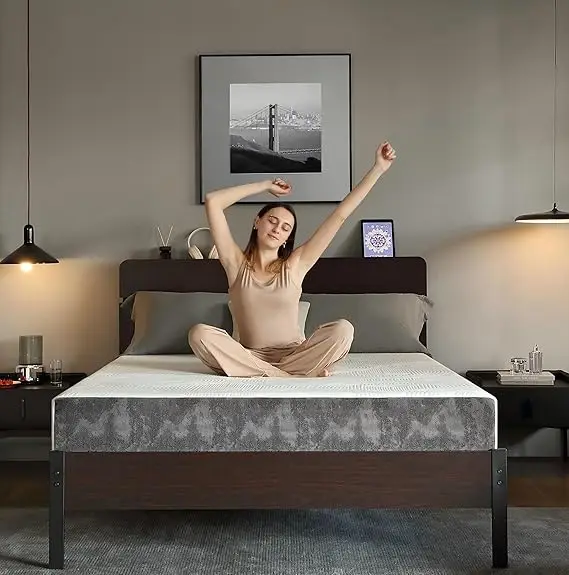 8 Inch Full Size Gel Green Tea Memory Foam Mattress - Medium Firmness, Pressure Relieving, Fiberglass-Free Mattress in a Box - Image 7