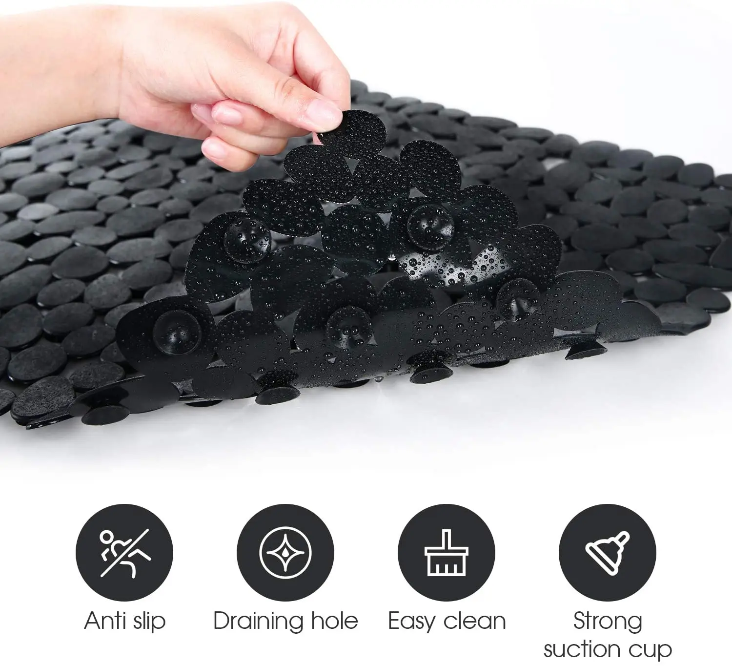 Non-Slip PVC Bathroom Mat with Suction Cups for Safety Waterproof Slip-Resistant Bathroom Floor Shower Mats Bathtub Beside Mat - Image 3
