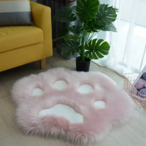 Lovely Cat Paw Pattern Soft Plush Carpet Home Rugs and Carpets for Home Living Room