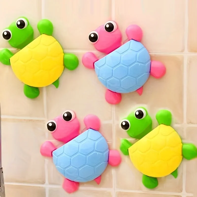 1pc-Plastic cute turtle rack, cartoon bathroom storage and organization rack, toothbrush and toothpaste storage rack - Image 4