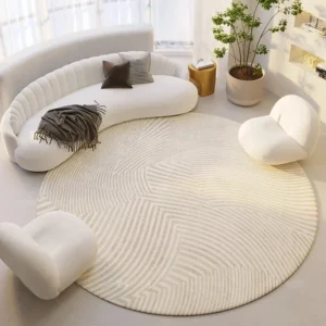 Modern Minimalist Round Carpets for Living Room Fluffy Soft Plush Rugs for Bedroom Bedside Mat Cloakroom Rug 거실 러그 Tapis Rond