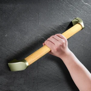 Solid Wood Metal 34/44/54cm Bathroom Tub Toilet Anti-slip Handrail Grab Bar Shower Safety Support Handle Towel Rack Japan Style